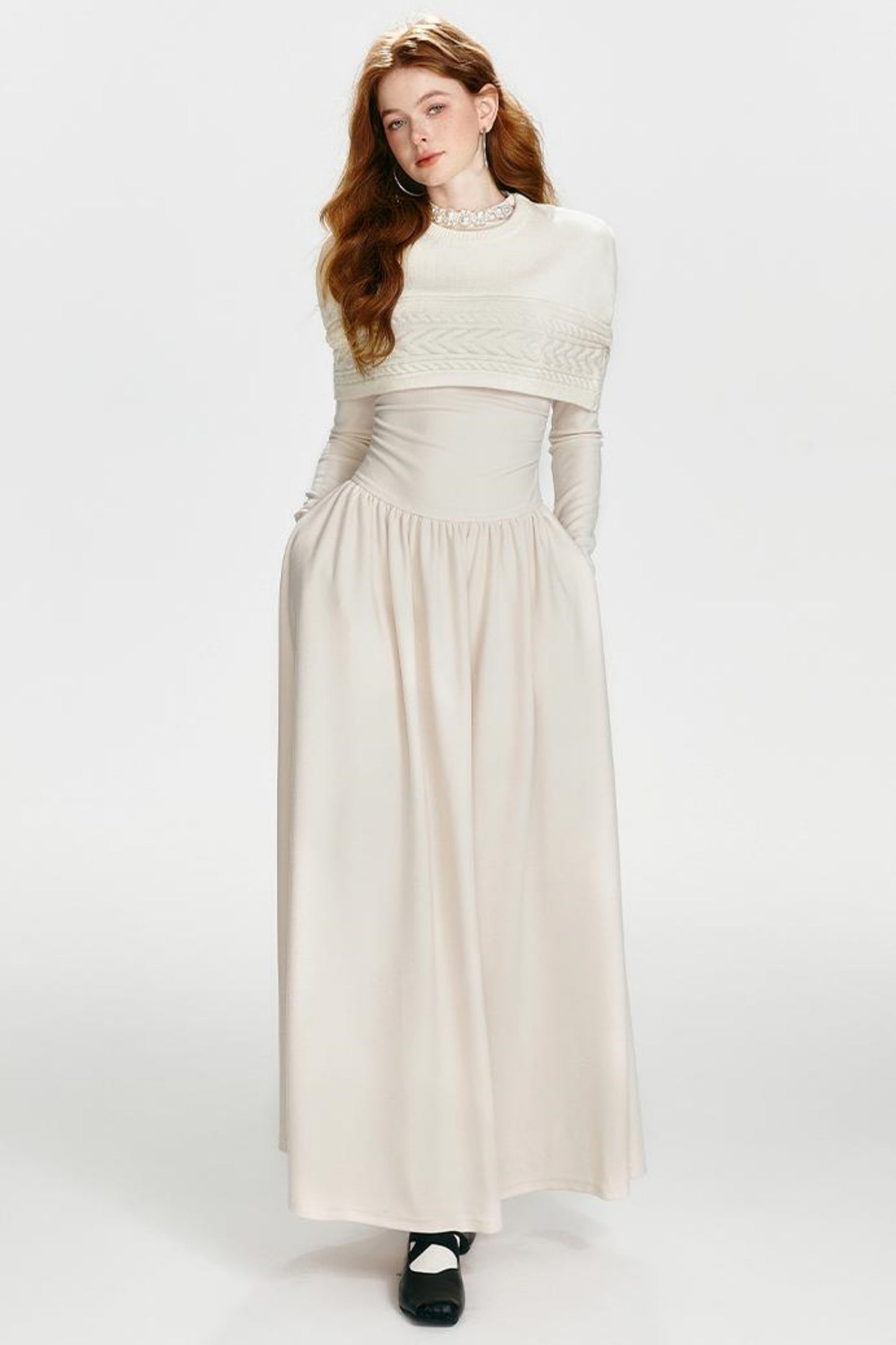 Chic Drawstring Maxi Dress Set-Up