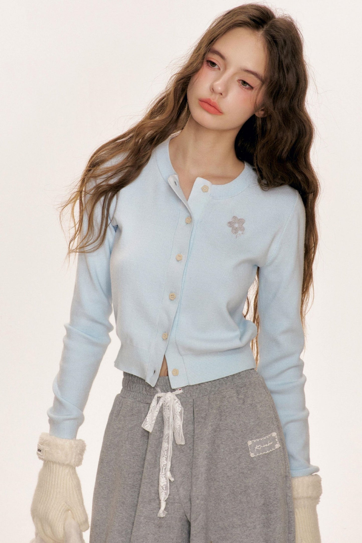 Embroidered Knit Cardigan