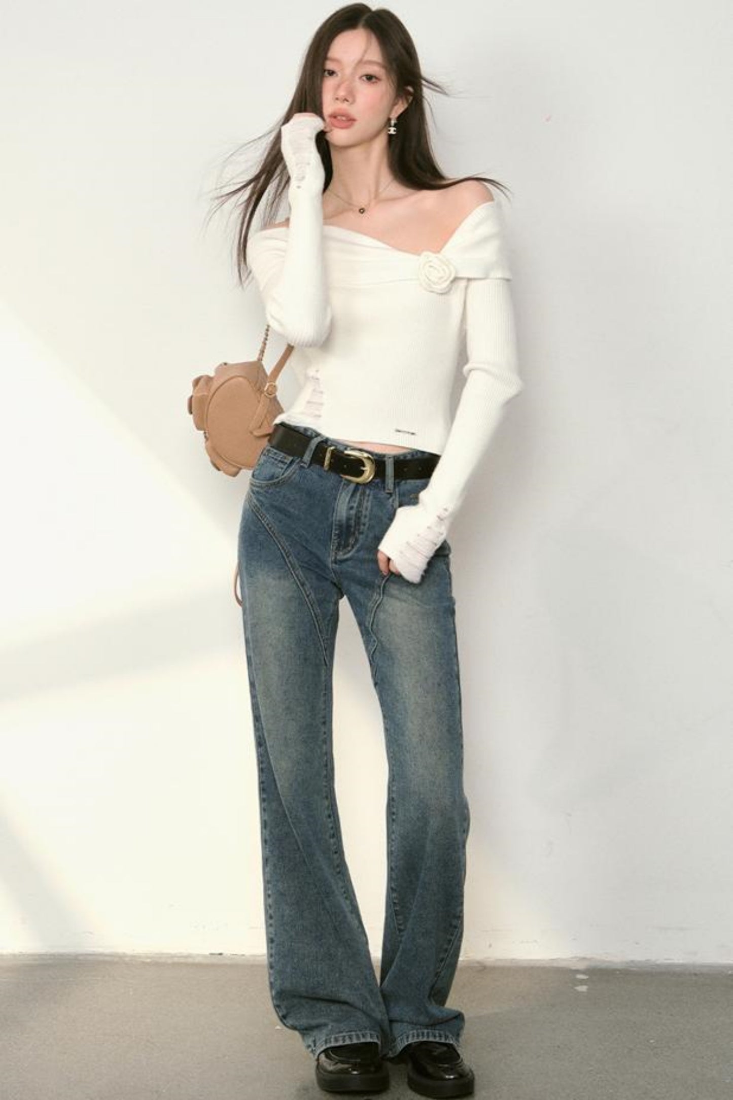 Vintage Split Denim Pants