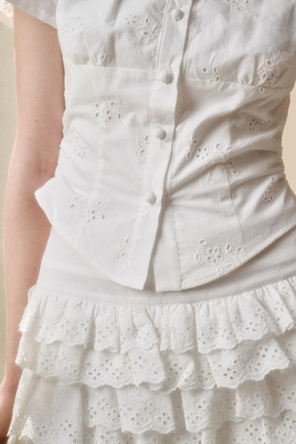 White Mint Cotton Lace Set-Up