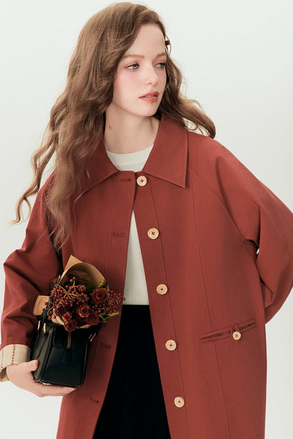 Chic Red H-Coat