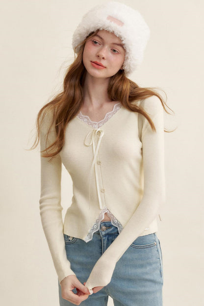 Lace V-Neck Knit