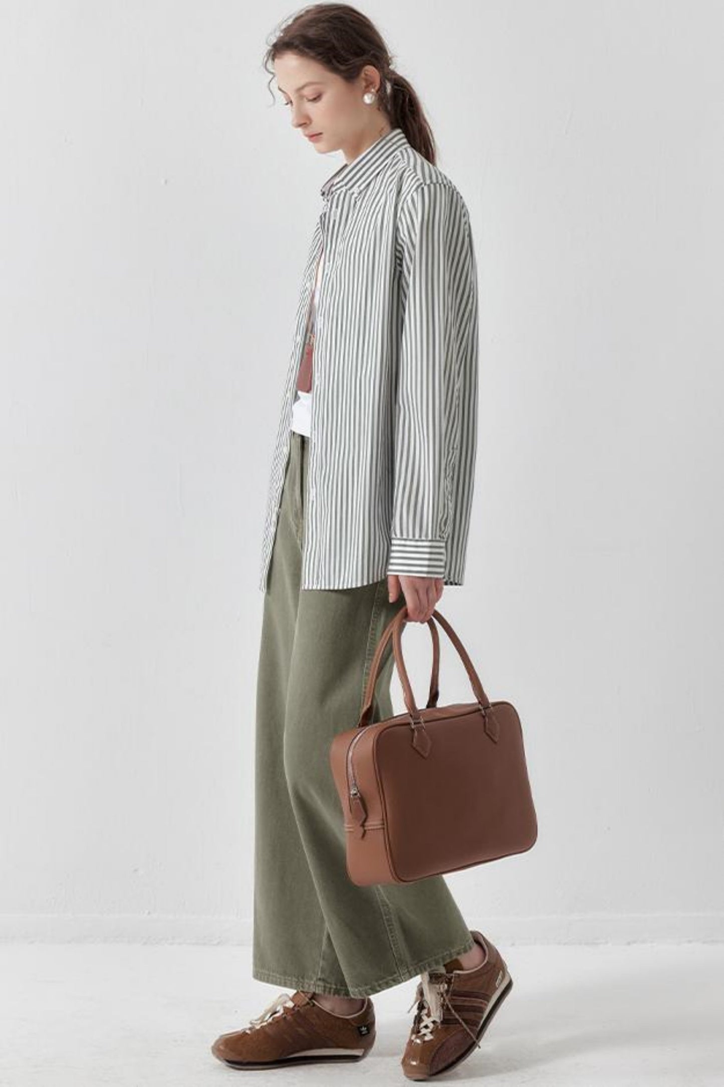 Green Striped Cotton Shirt