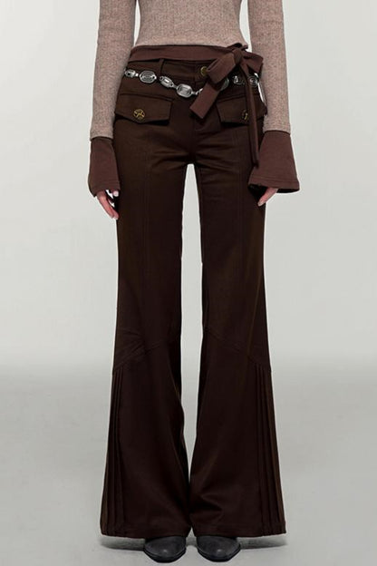 Retro Brown Flare Pants