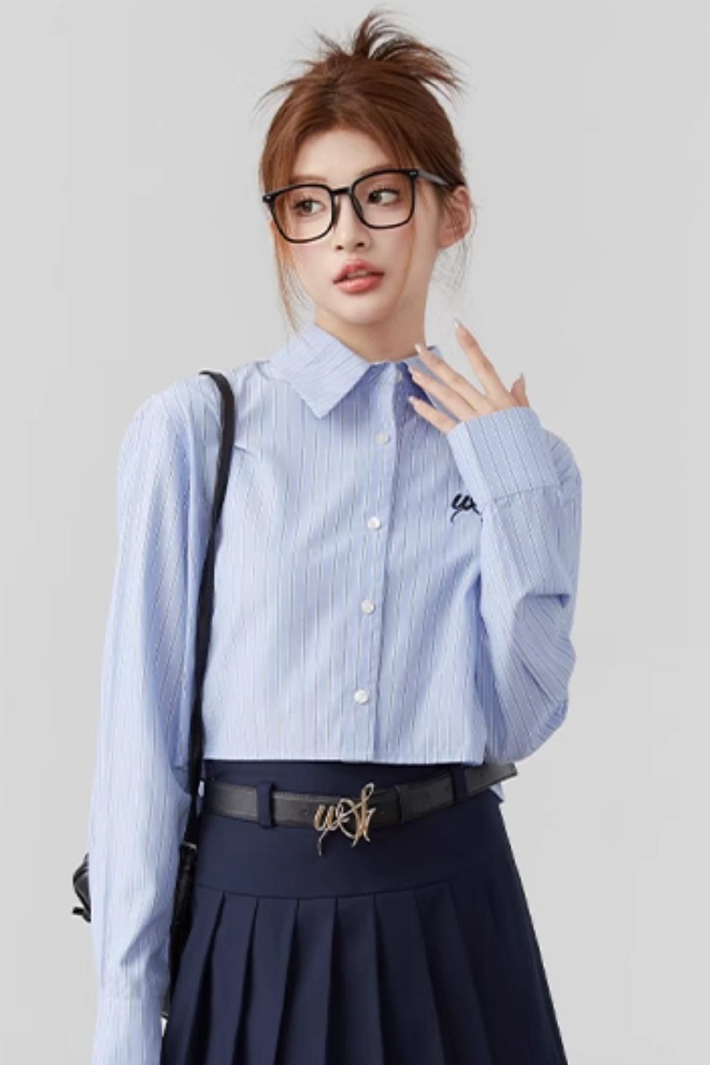 Striped Embroidered Blue Stripe Shirt