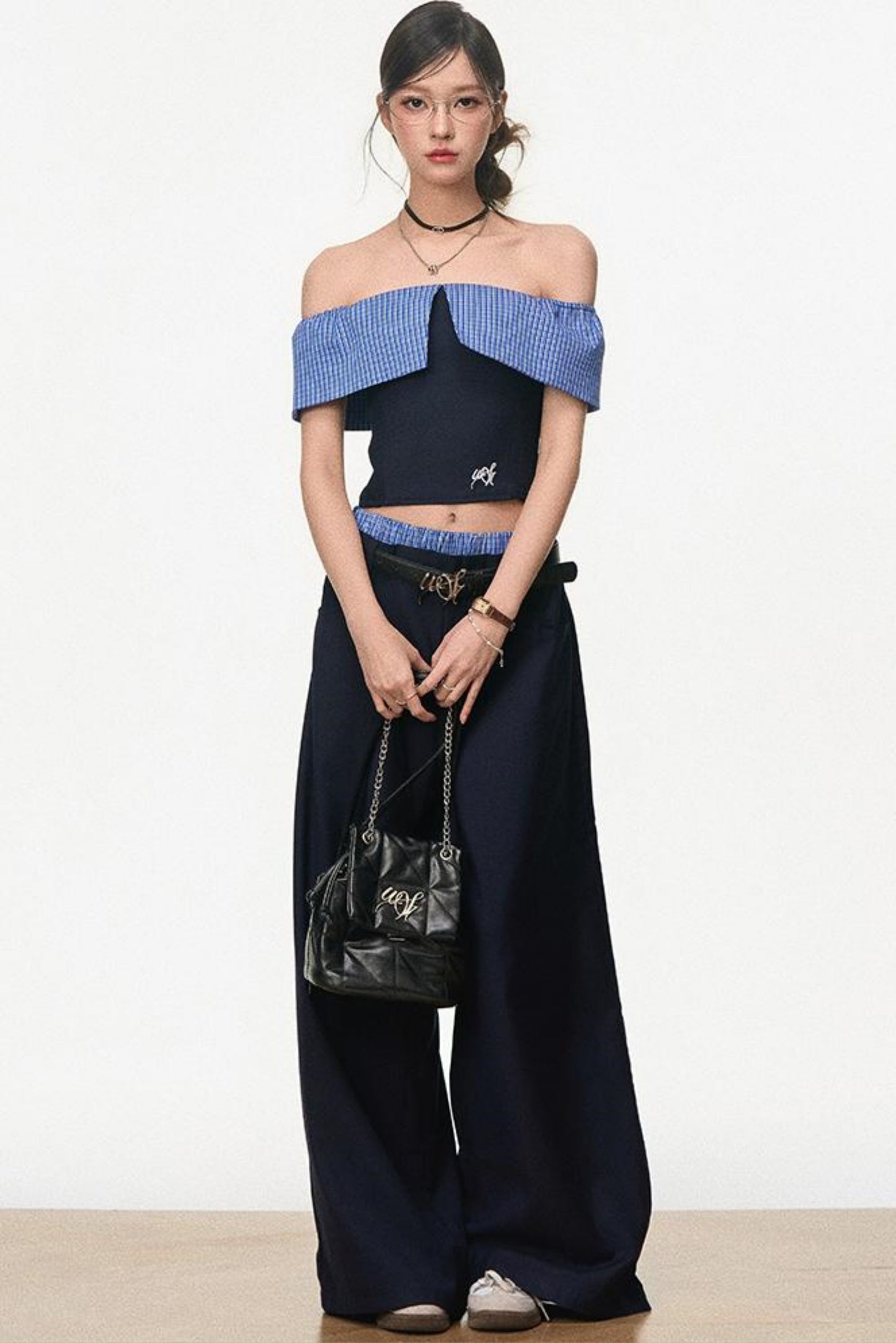 One-Shoulder Top & Wide-Leg Pants Set-Up