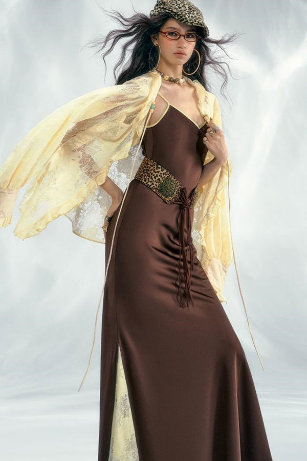 Fairy Lace Lantern Dress With Shirt Set