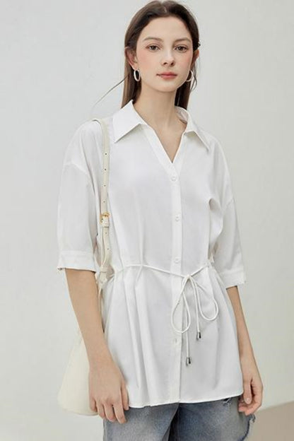 Relaxed Fit Mid-Sleeve Shirt