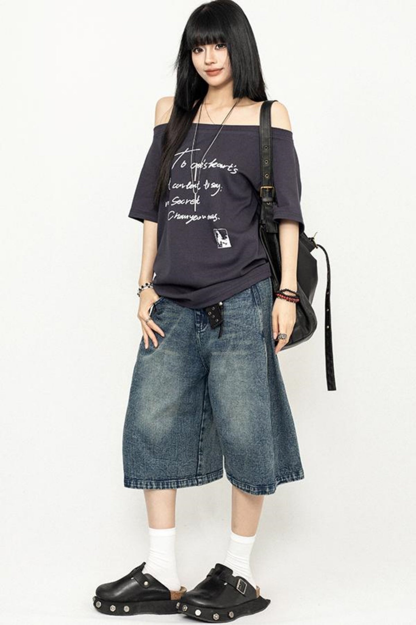 Y2K Off-Shoulder T-Shirt