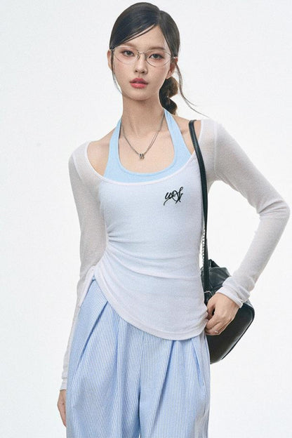 Blue Striped Ensemble Pants Set-Up