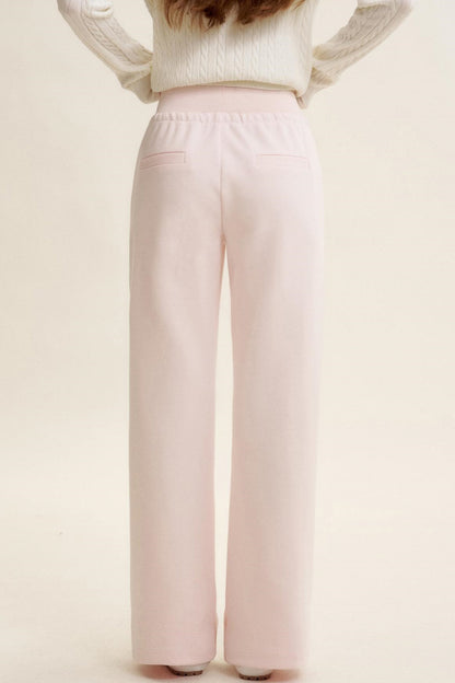 High-Waisted Macaron Cotton Blend Pants