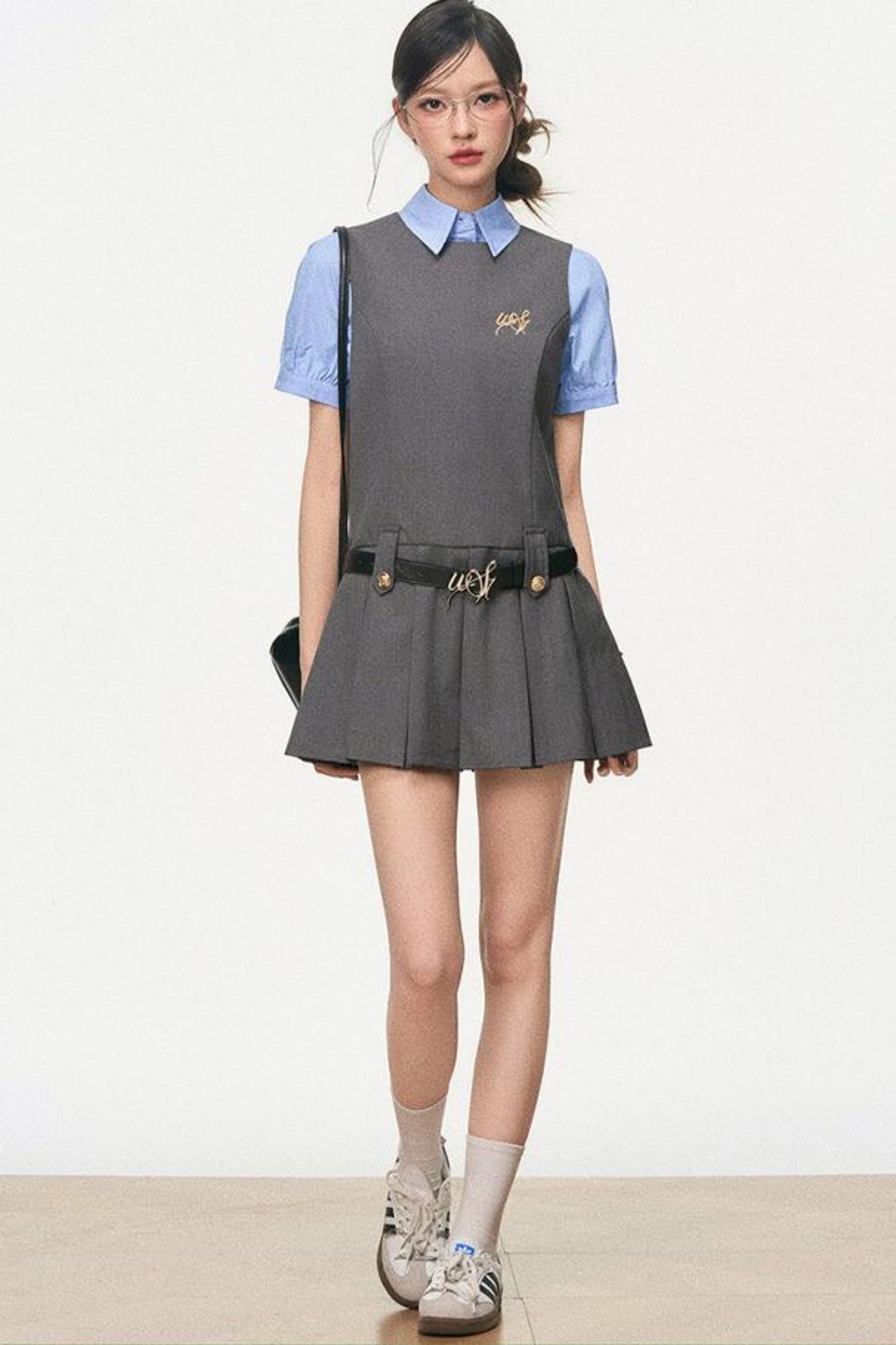 Summer Pleated Vest Dress Set-Up