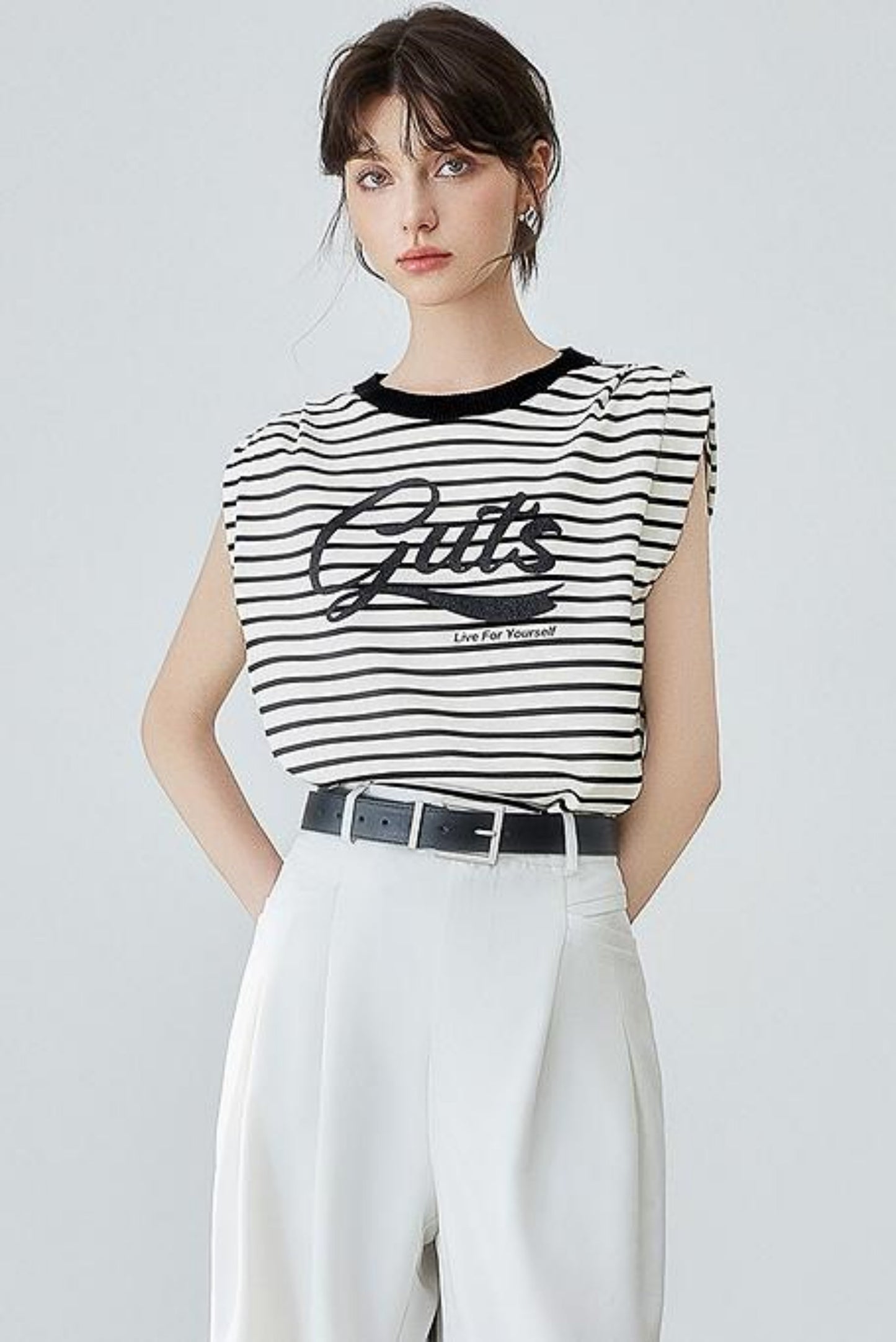 Striped Letter T-Shirt