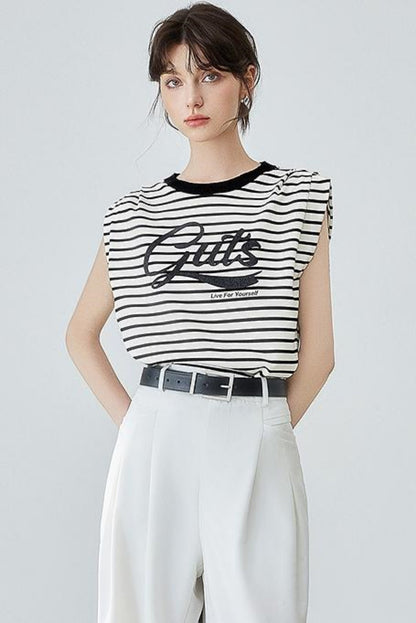 Striped Letter T-Shirt