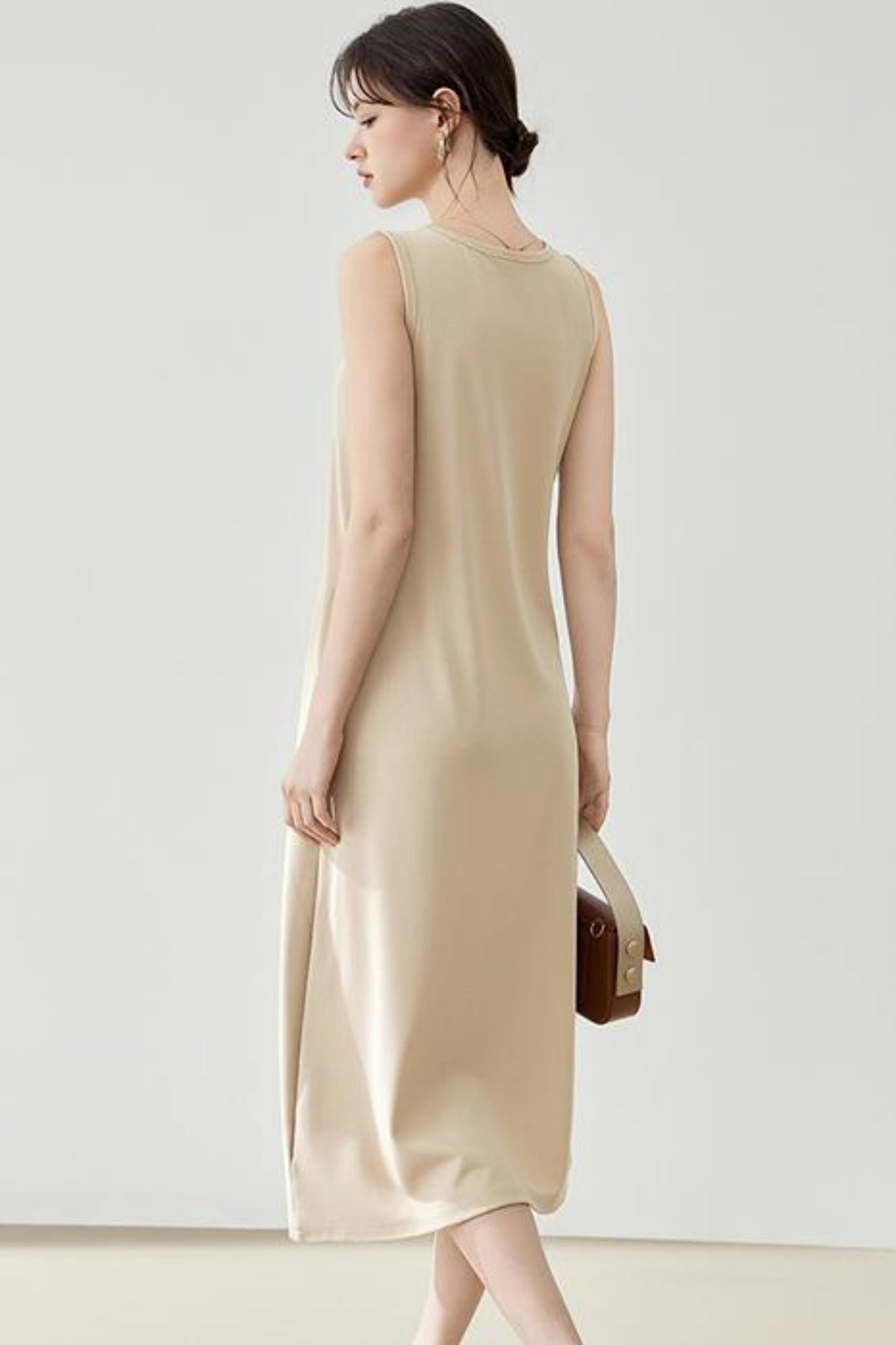 Flowy Knit Fabric Maxi Dress