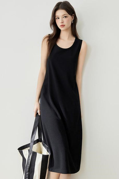 Flowy Knit Fabric Maxi Dress