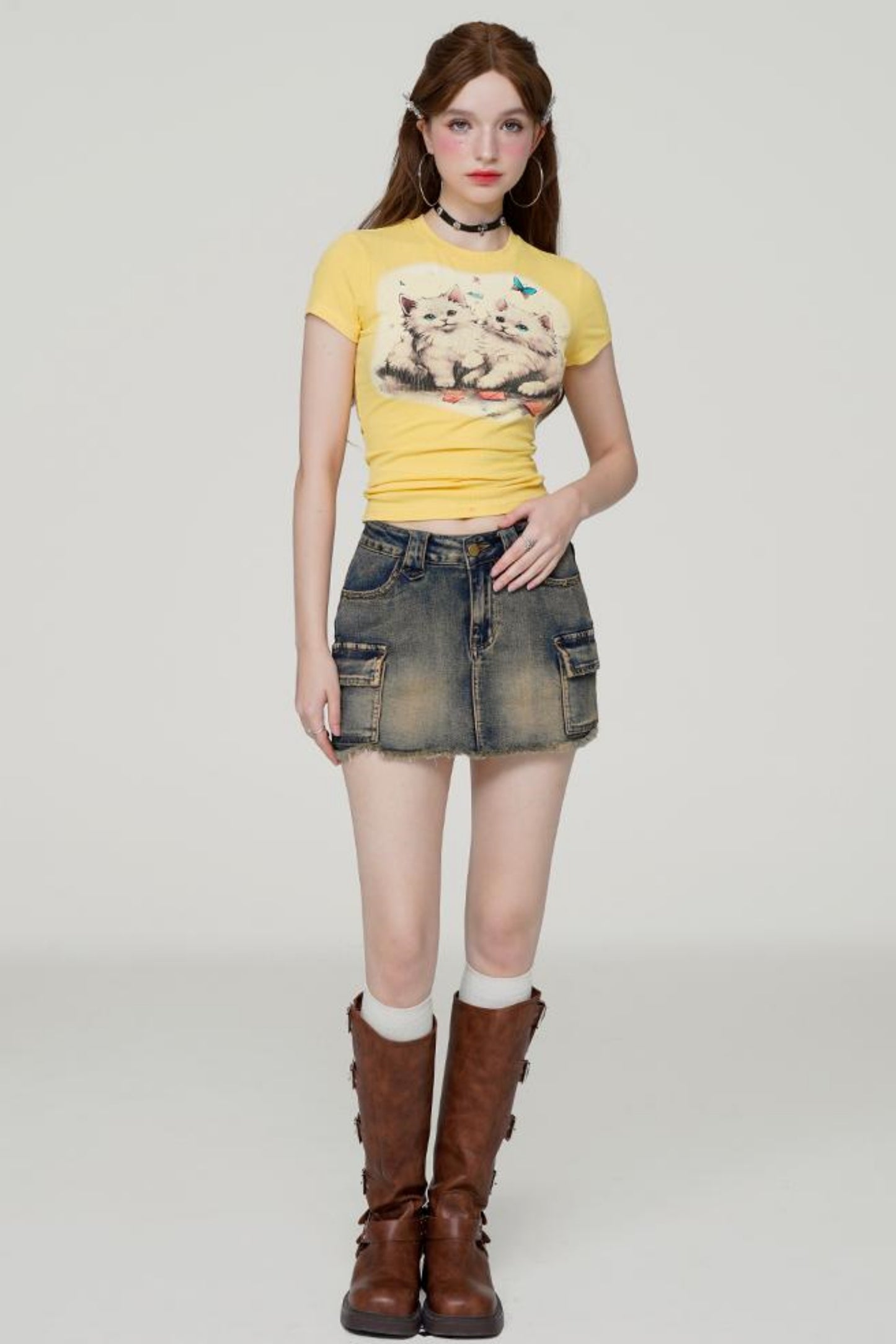 Low Waist Denim Skirt