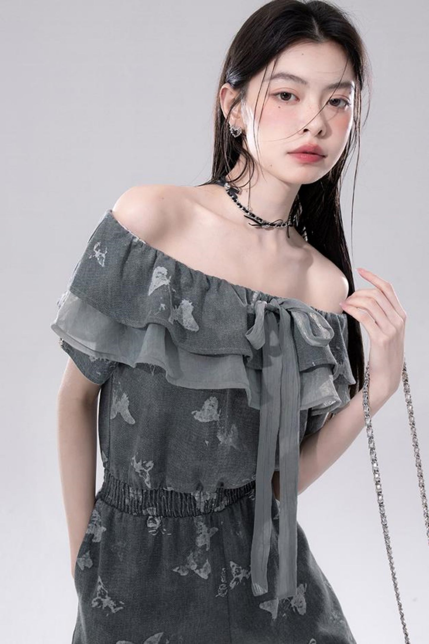 Summer Butterfly Denim Dress