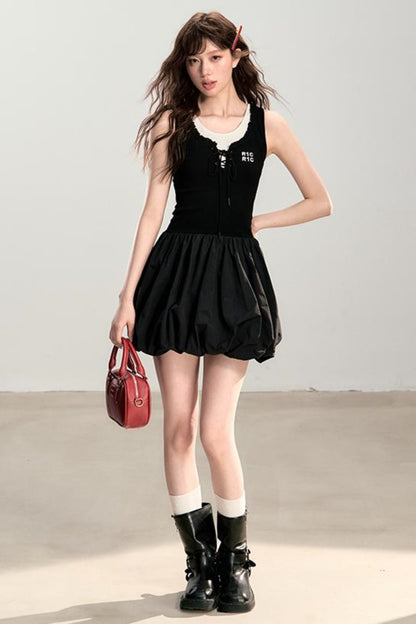 Color Clash Sleeveless Summer Dress