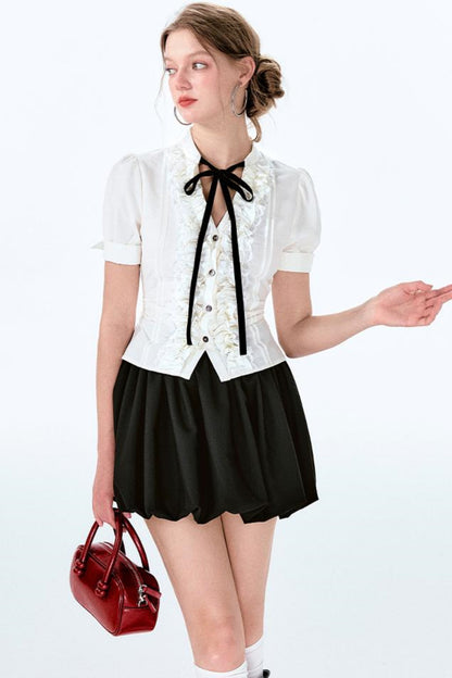 Charm Bow-Waist Bustier Set-Up