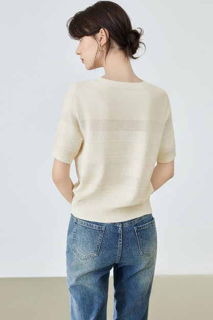 Summer Striped Knit Blouse