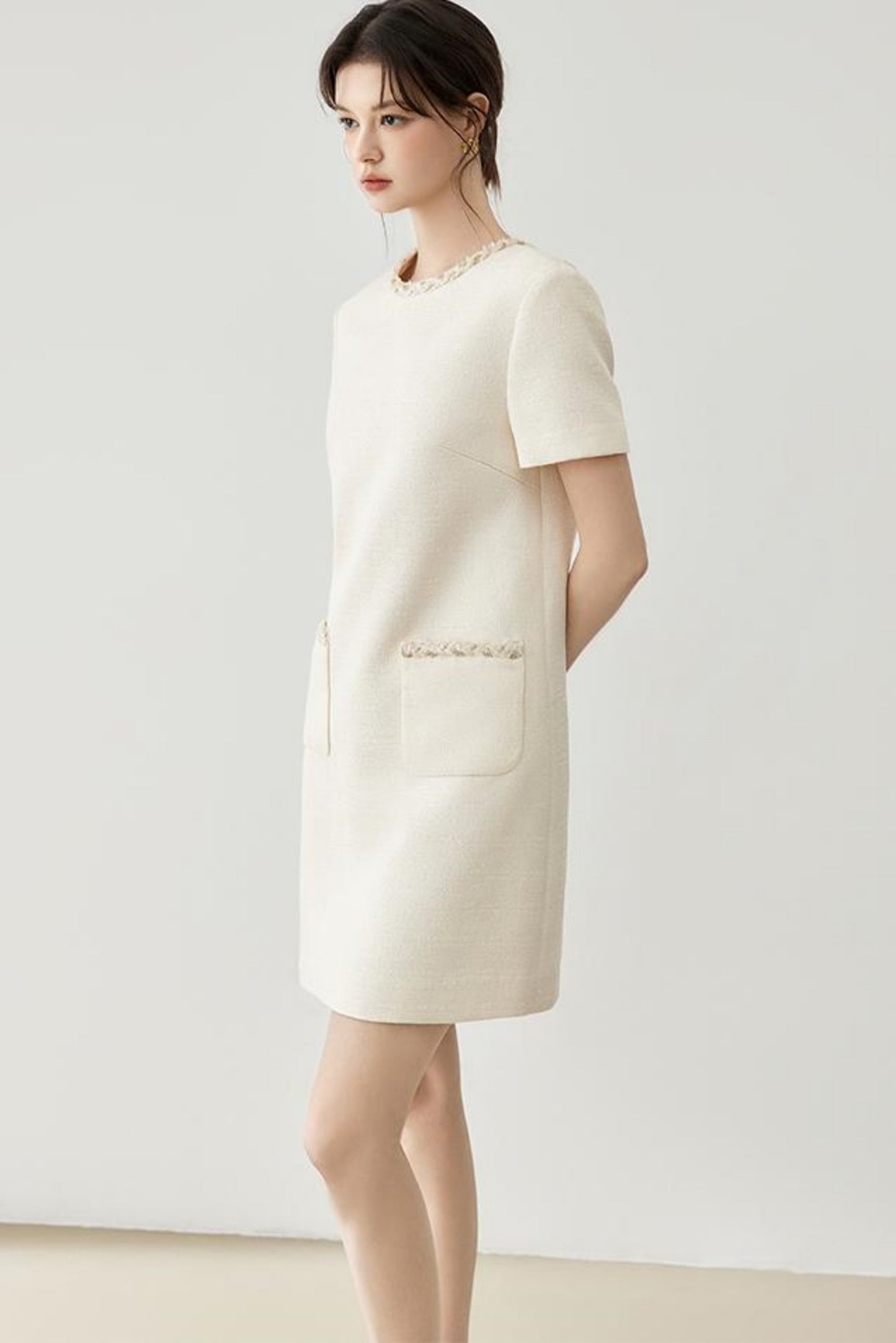 Gold Breeze Short-Sleeve Dress