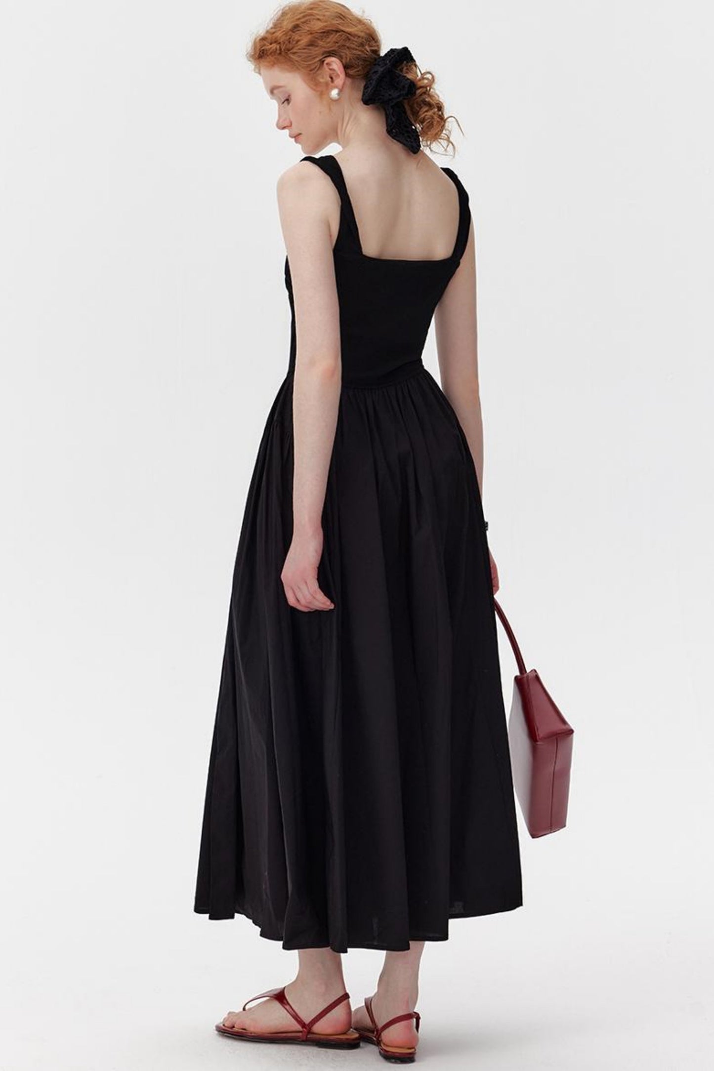 Black Drawstring Tank Dress