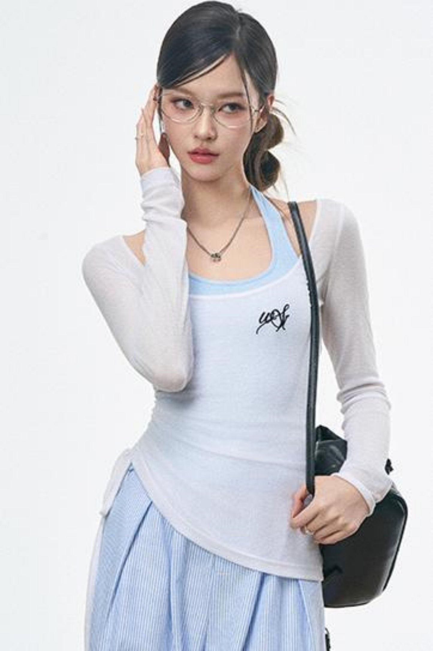 Blue Striped Ensemble Pants Set-Up