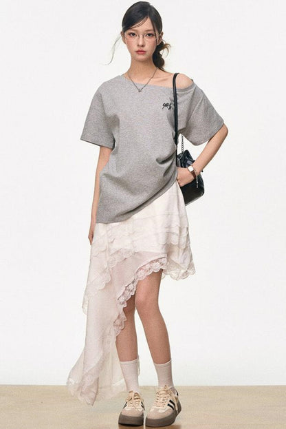 Tricolor Shoulder Top