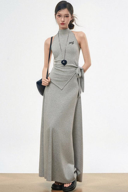 Chic Knit Tie-Top Skirt Set-Up