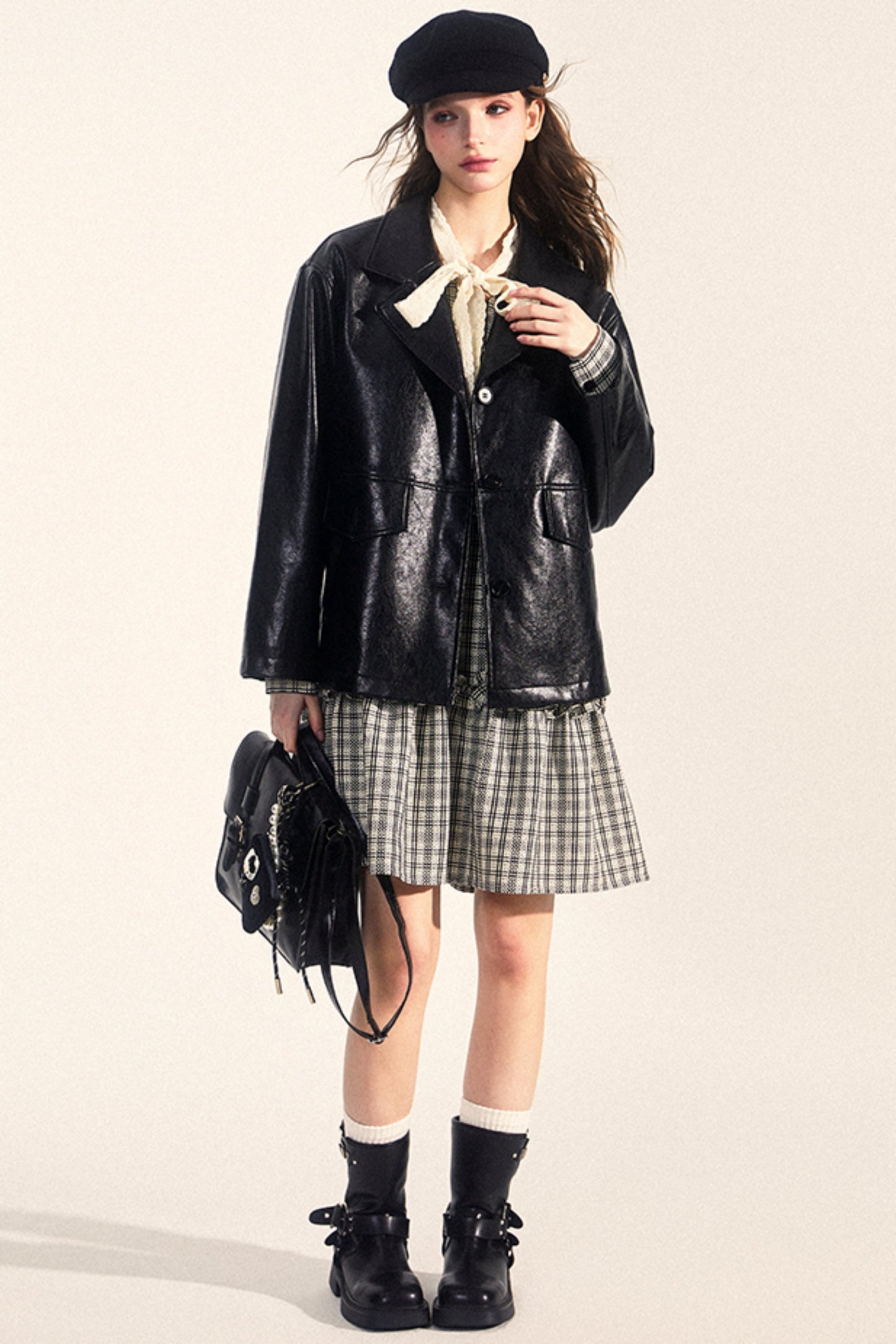 Midi Leather Jacket Set-Up