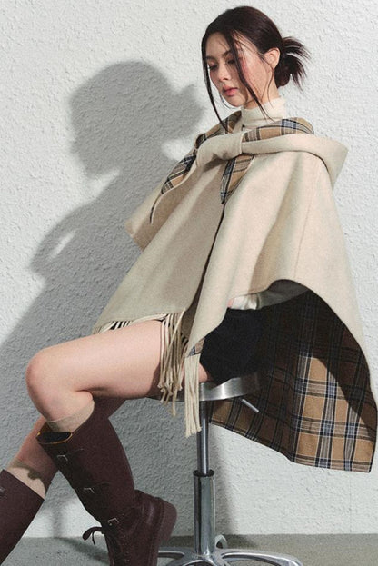 Khaki High-Waist Shorts