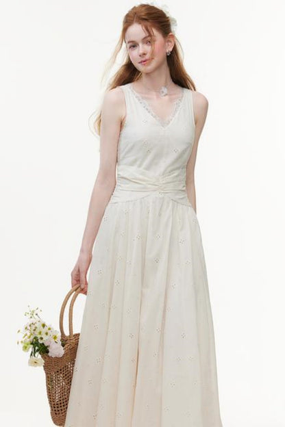 Breezy Cut-Out Embroidered Dress