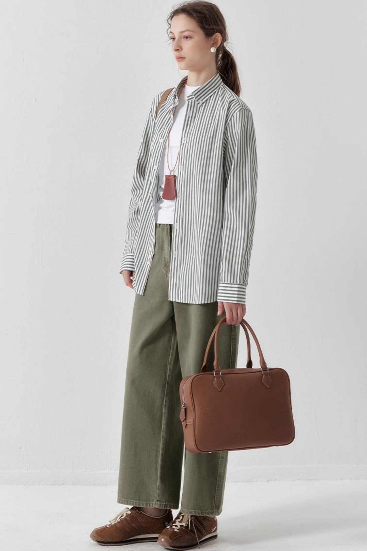 Green Striped Cotton Shirt