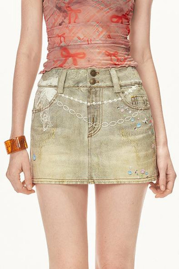 Summer High-Waisted Denim Skirt