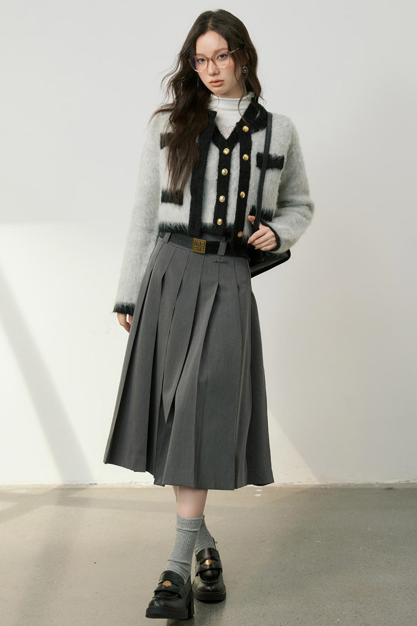 High Waist Pleated Skirt