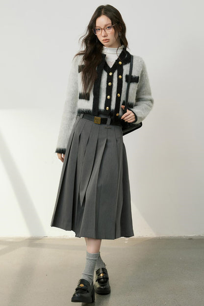 High Waist Pleated Skirt