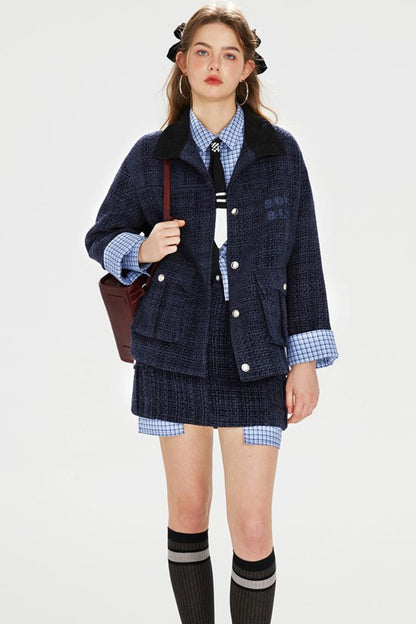 Chic Embroidered Tweed Jacket Set-Up