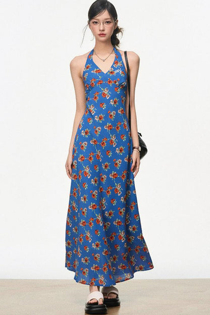 Halter Floral Slim Fit Dress Set-Up