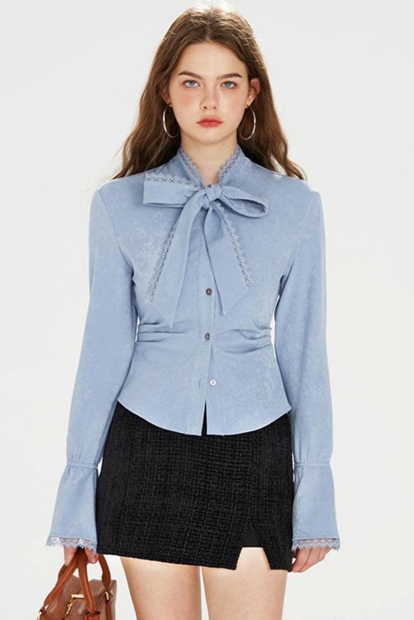 Pocket Accent Tweed Skirt Set-Up