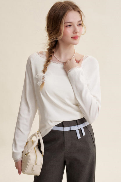 Lace Patchwork Raglan Tee