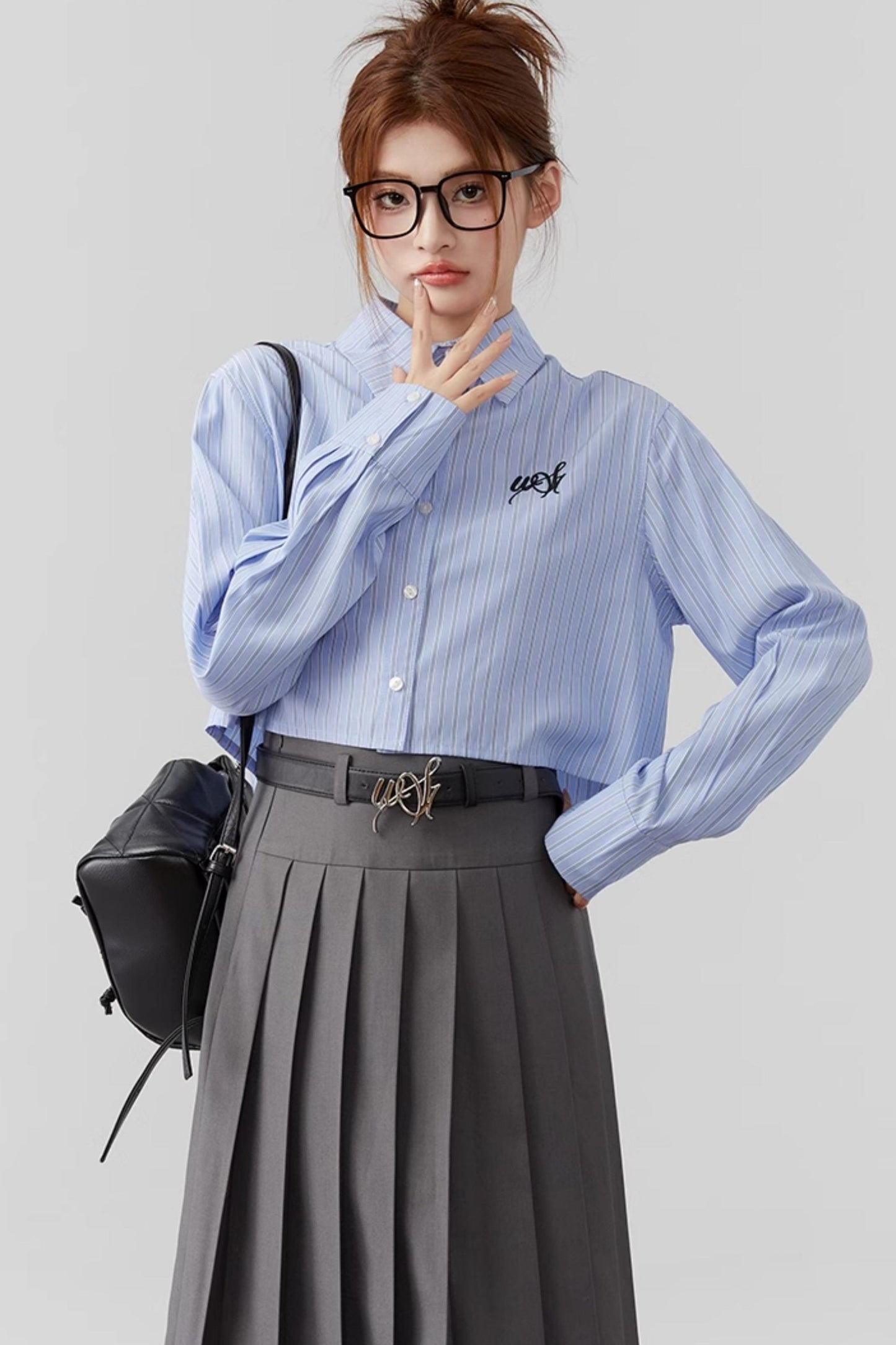 Striped Embroidered Blue Stripe Shirt