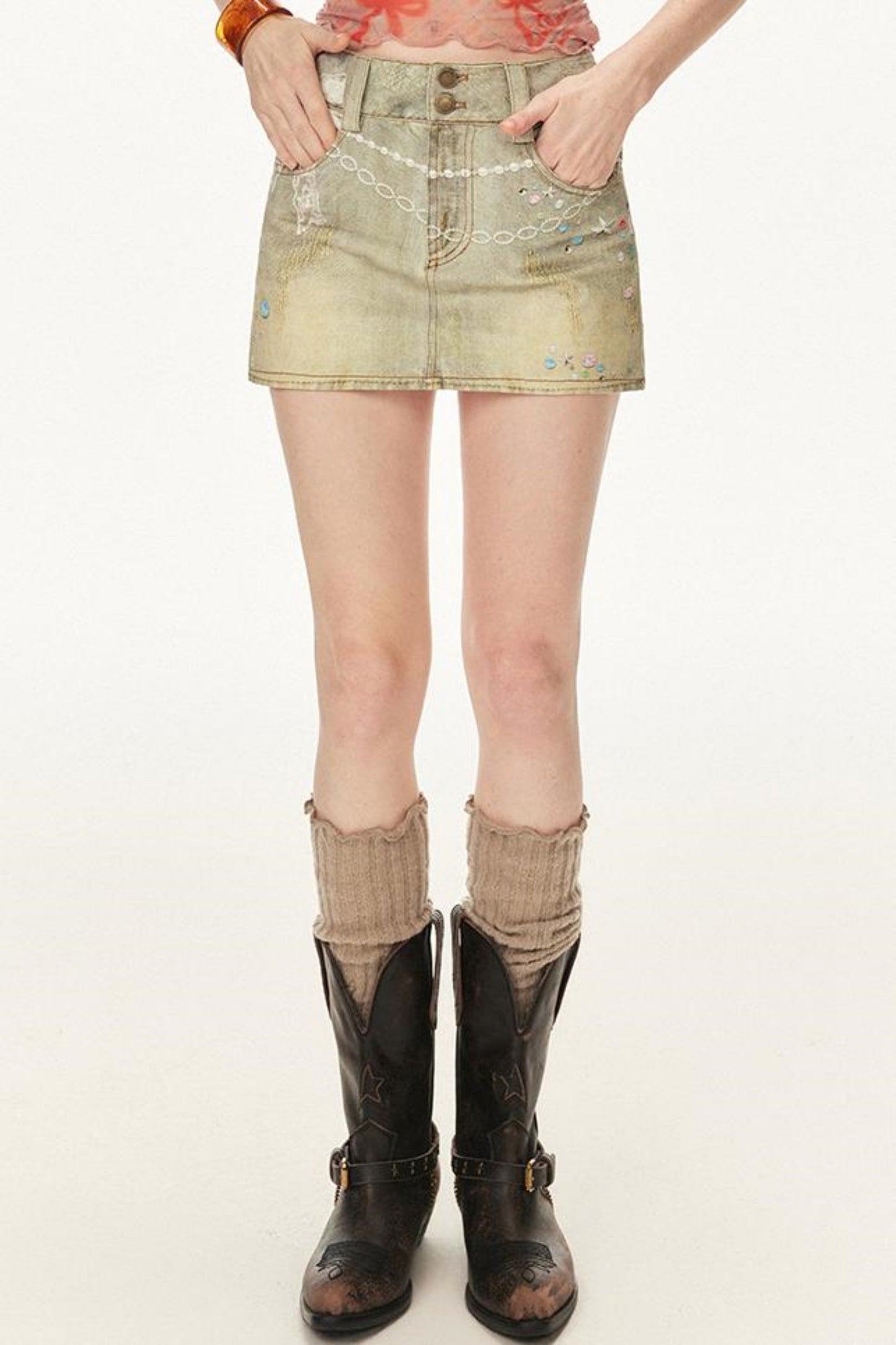 Summer High-Waisted Denim Skirt