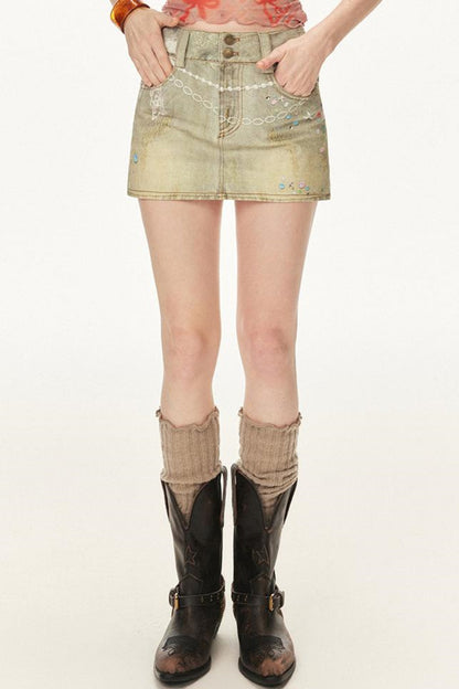 Summer High-Waisted Denim Skirt