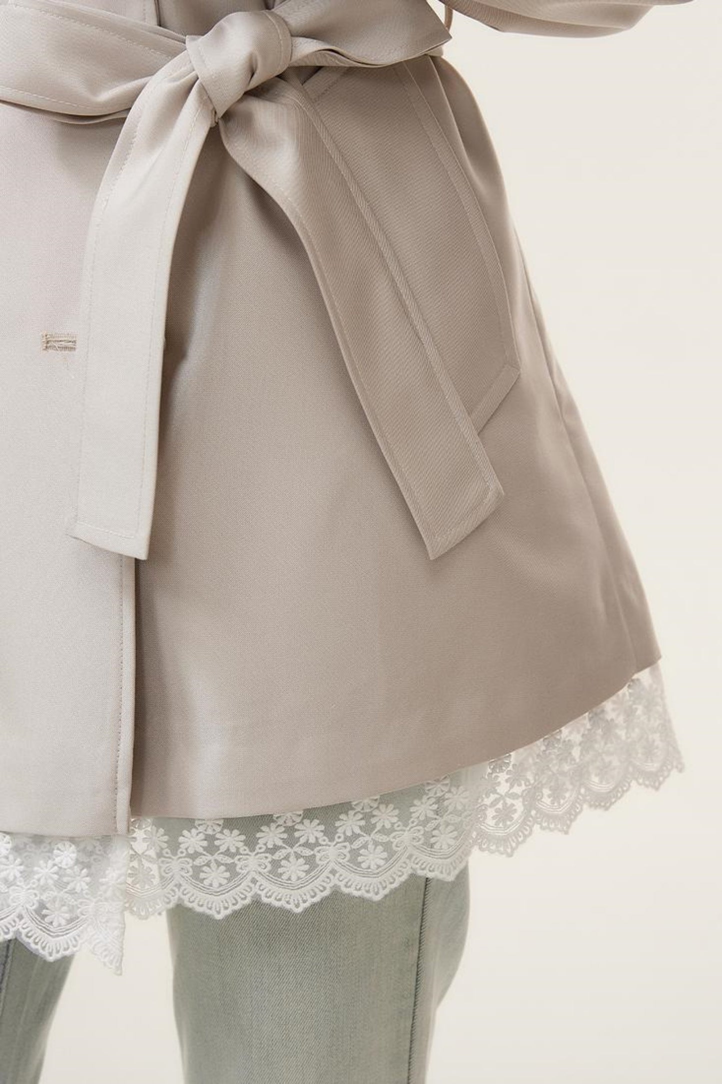Spring Lace Trench Coat