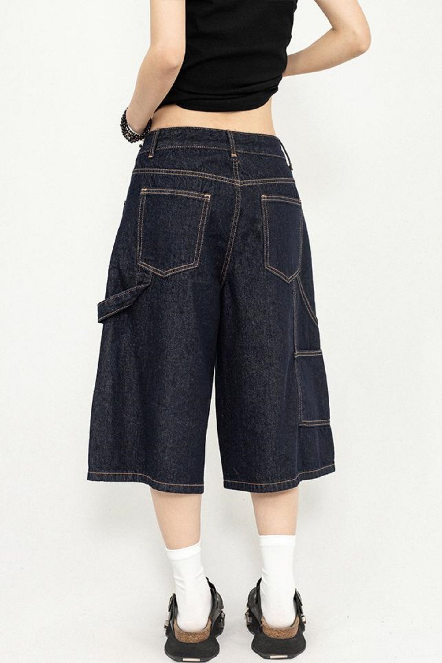 Wide-Leg Denim Trousers