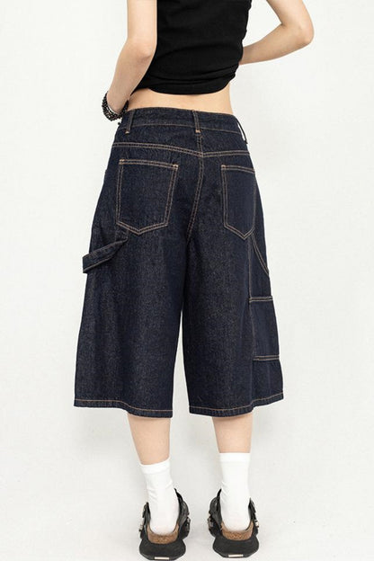 Wide-Leg Denim Trousers