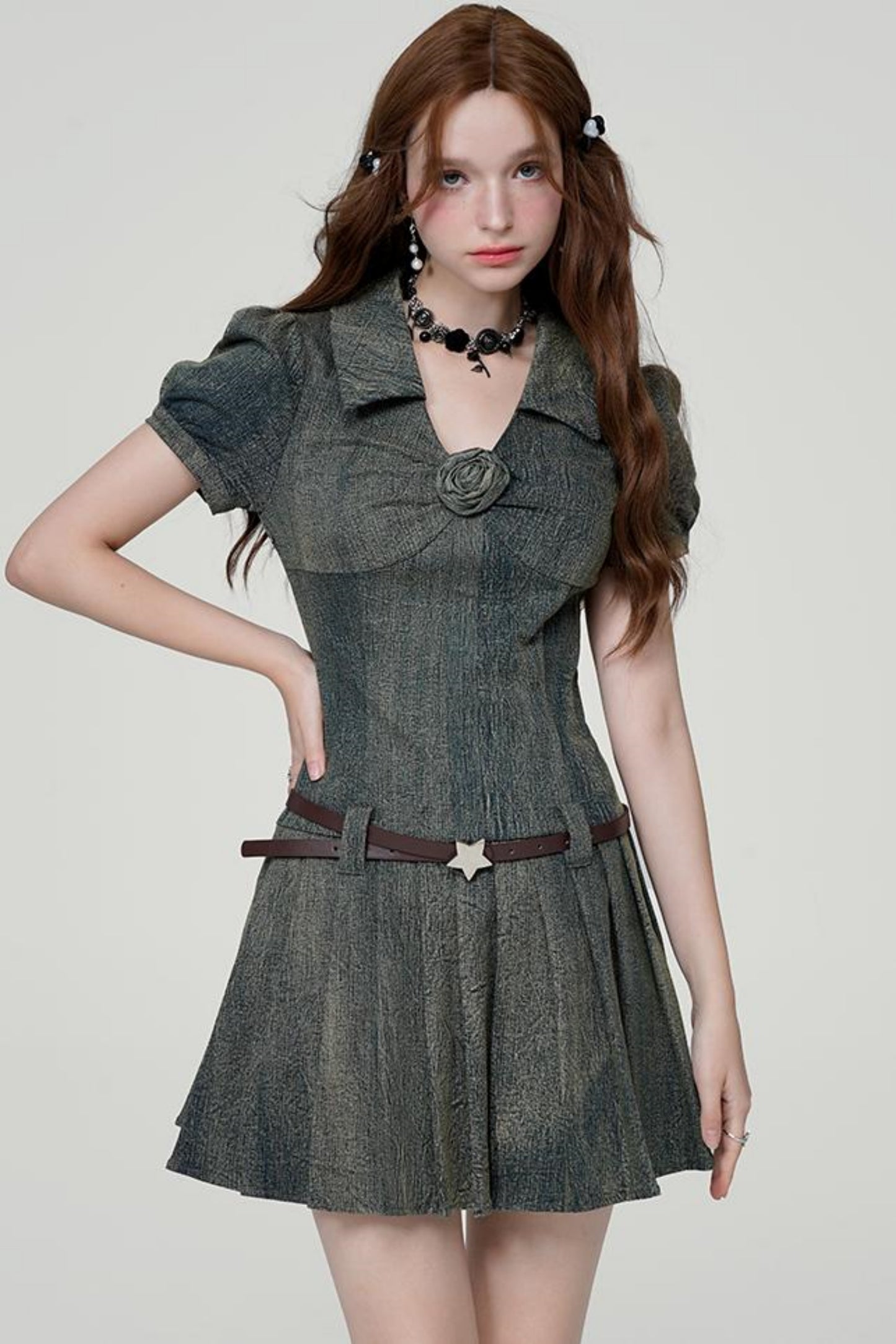 American Retro Denim Dress