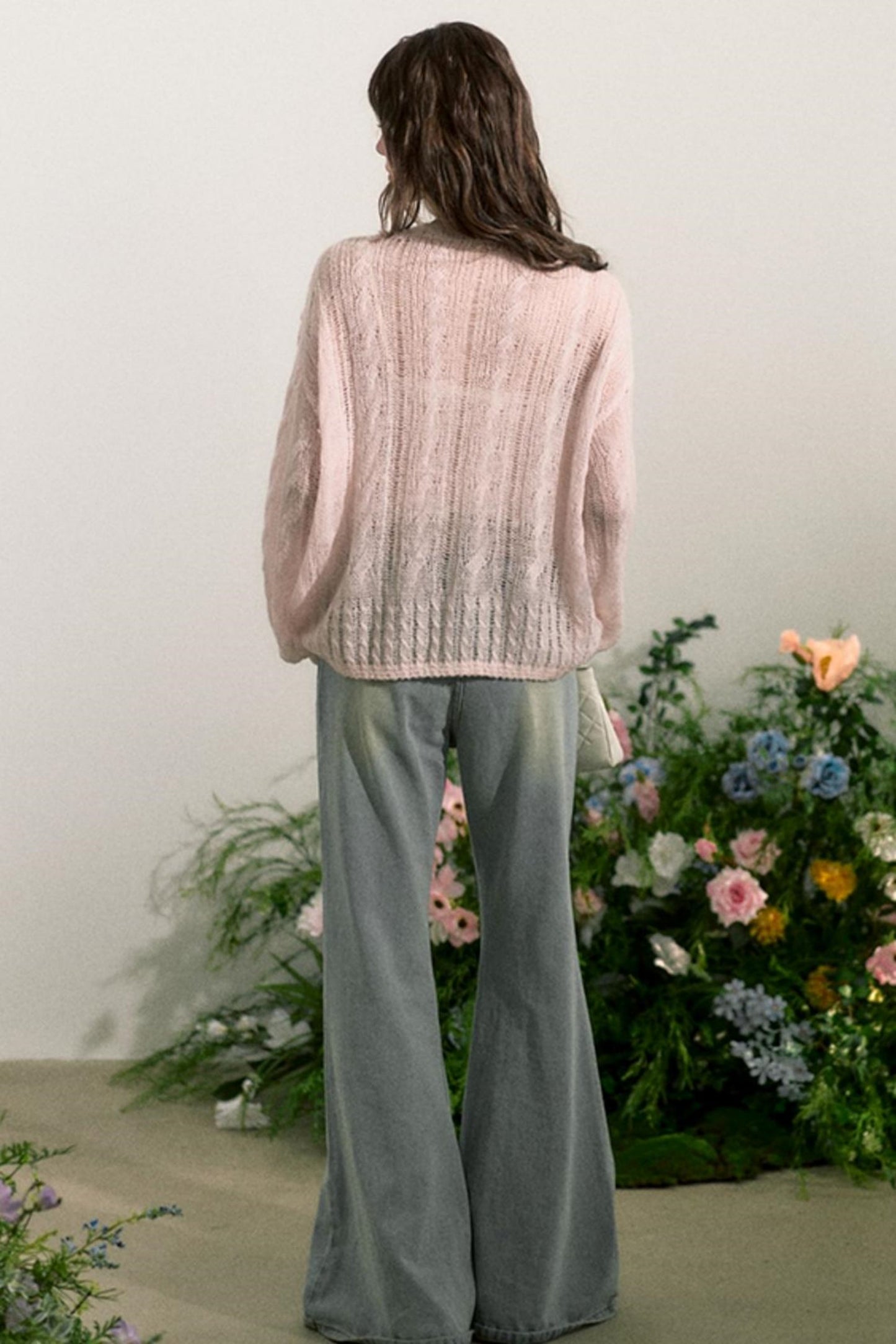 Pink Mohair Cowl Top