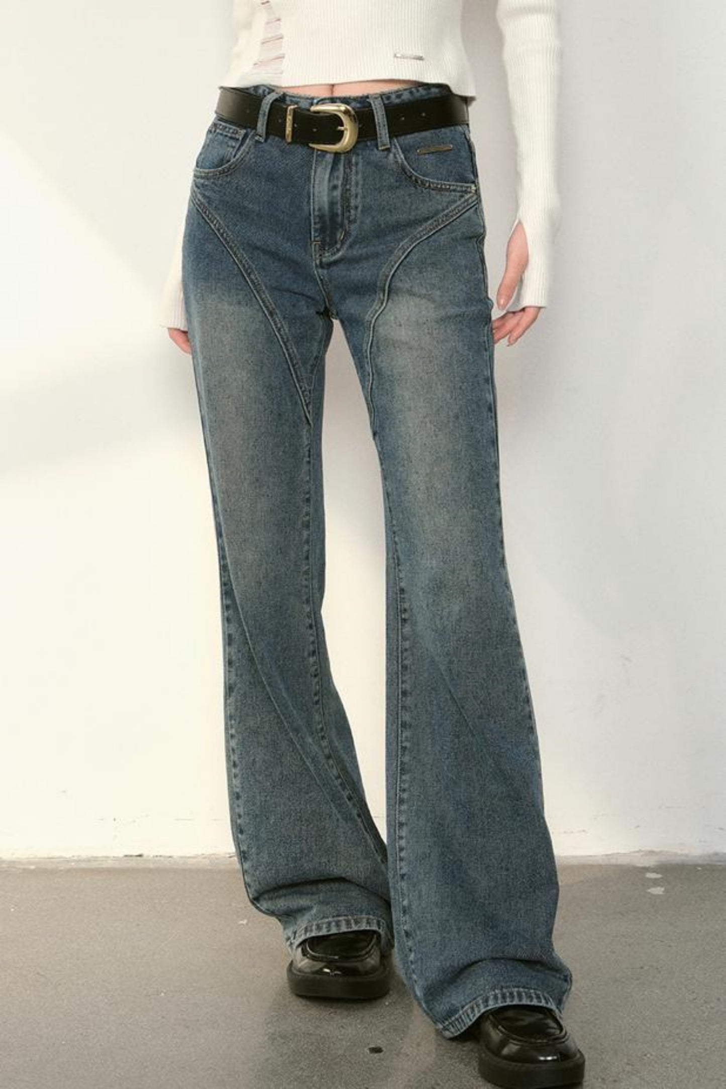Vintage Split Denim Pants